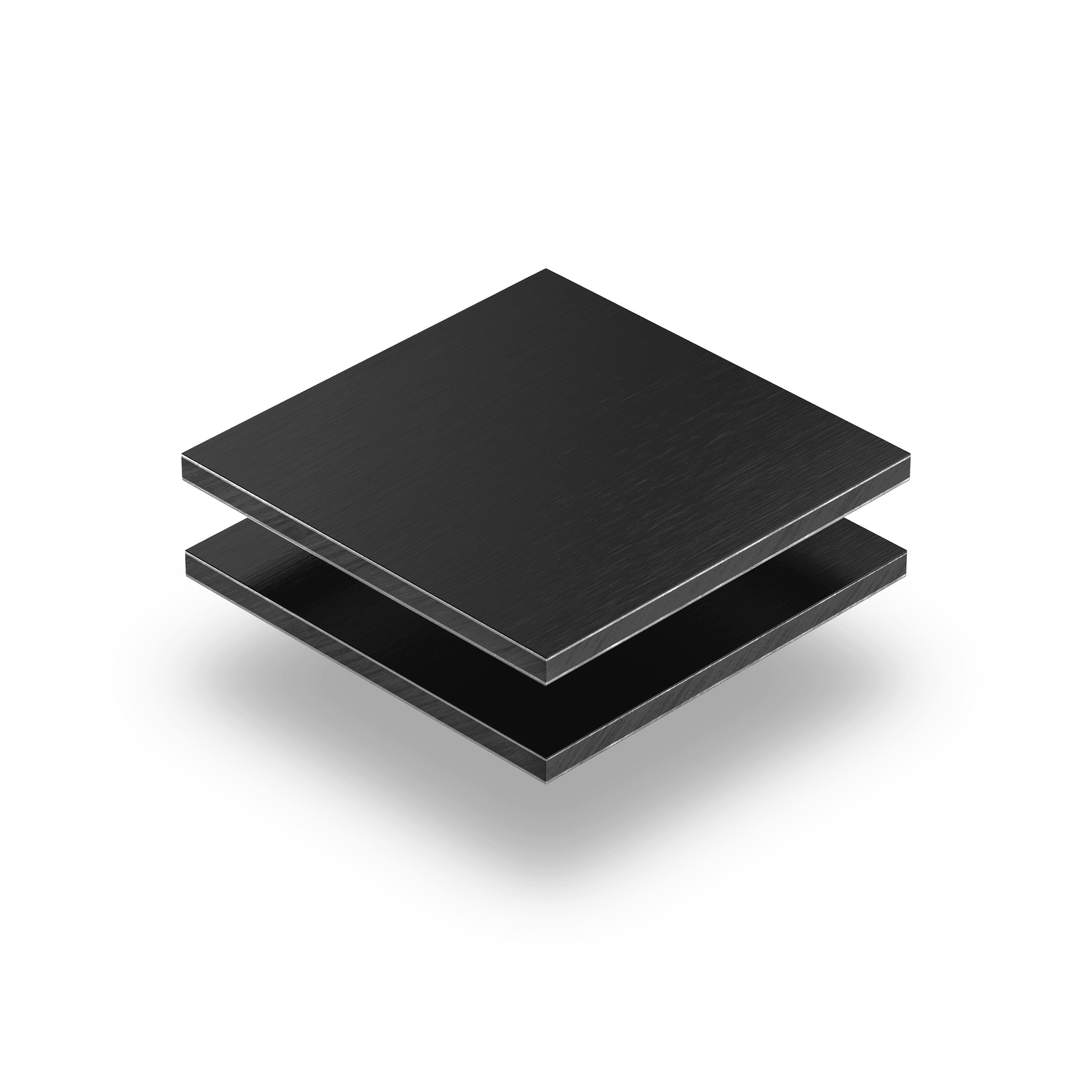 Aluminium Verbundplatte Schwarz gebürstet 3 mm