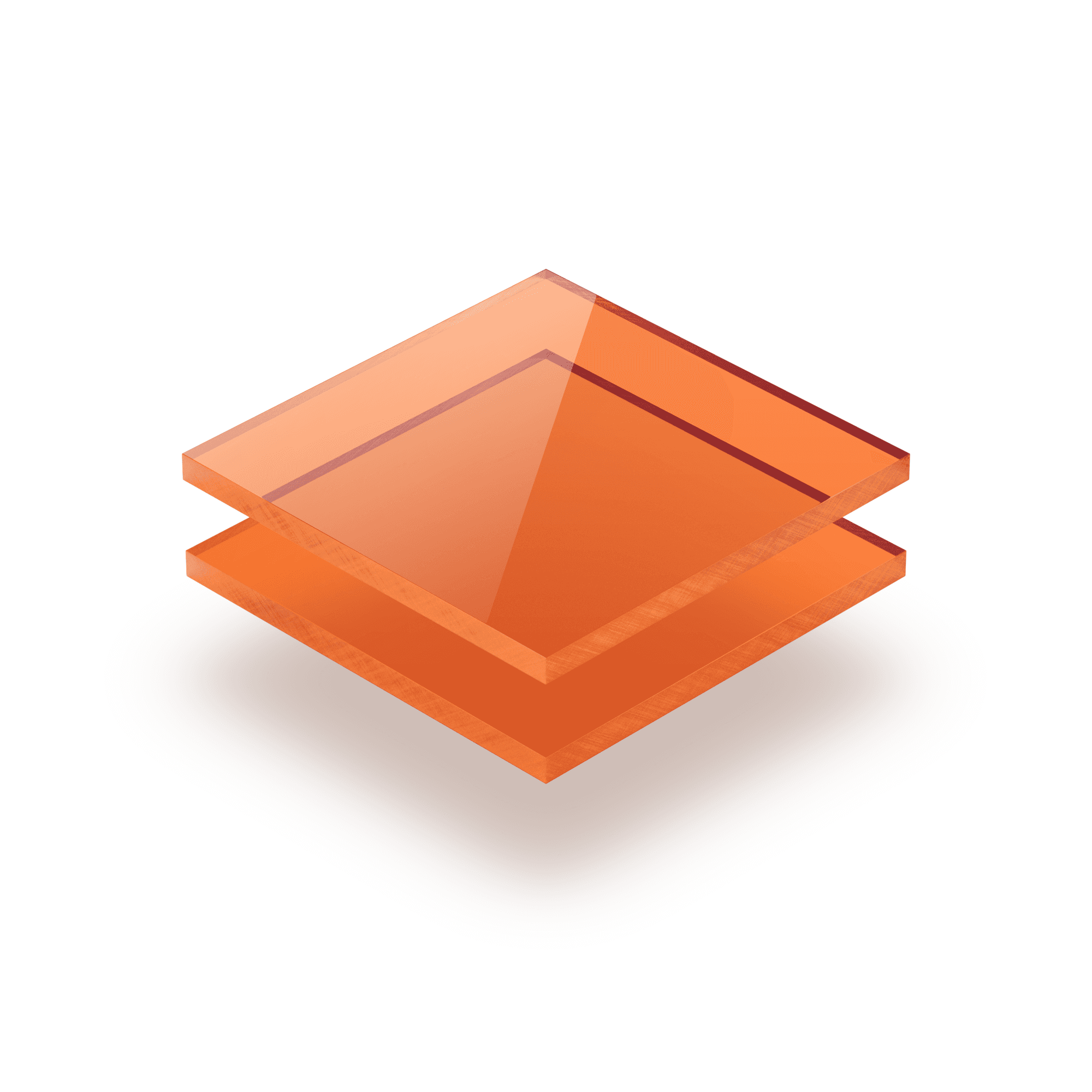 Acrylglasplatten 3 mm orange getönt