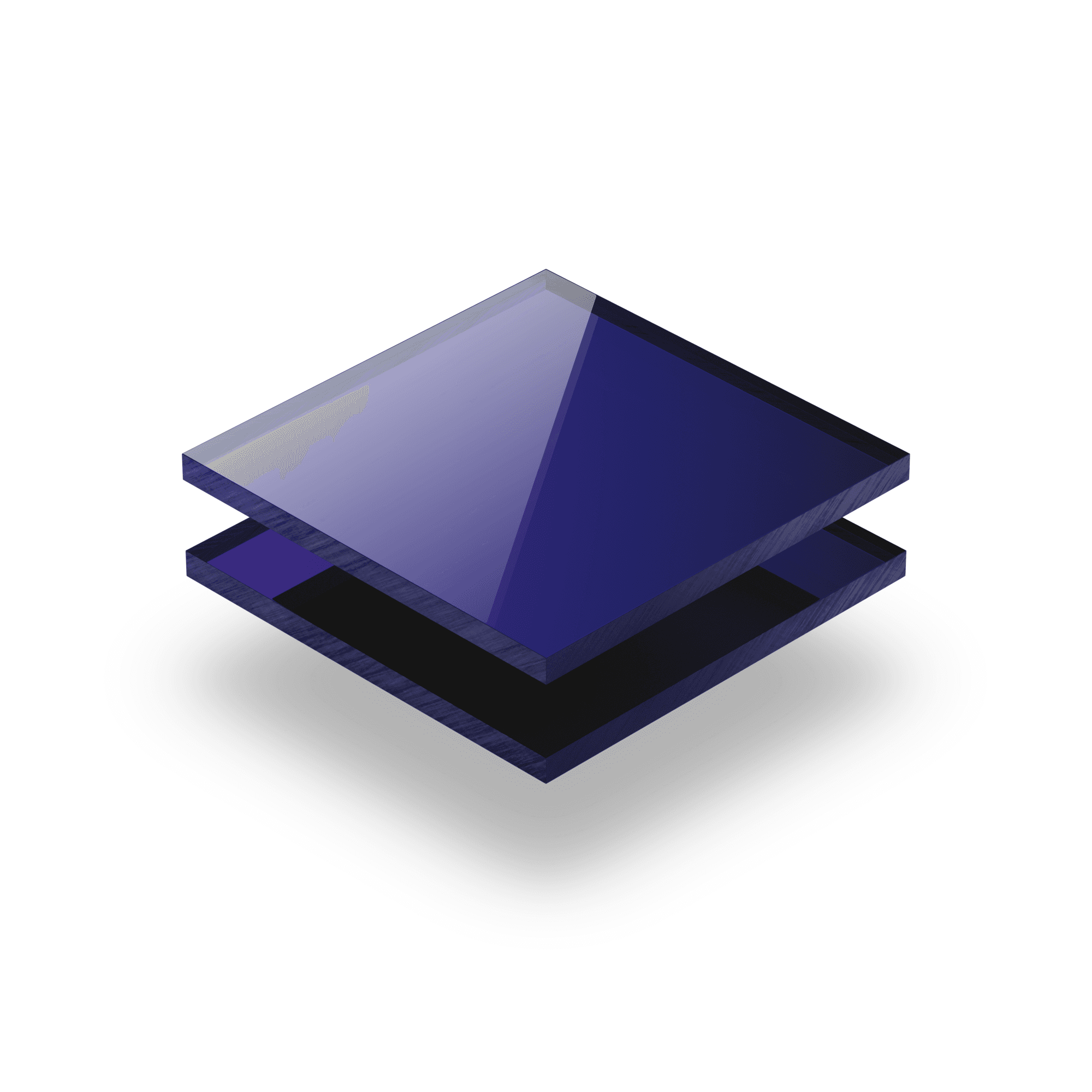 Acrylglasplatten 3 mm spiegel blau