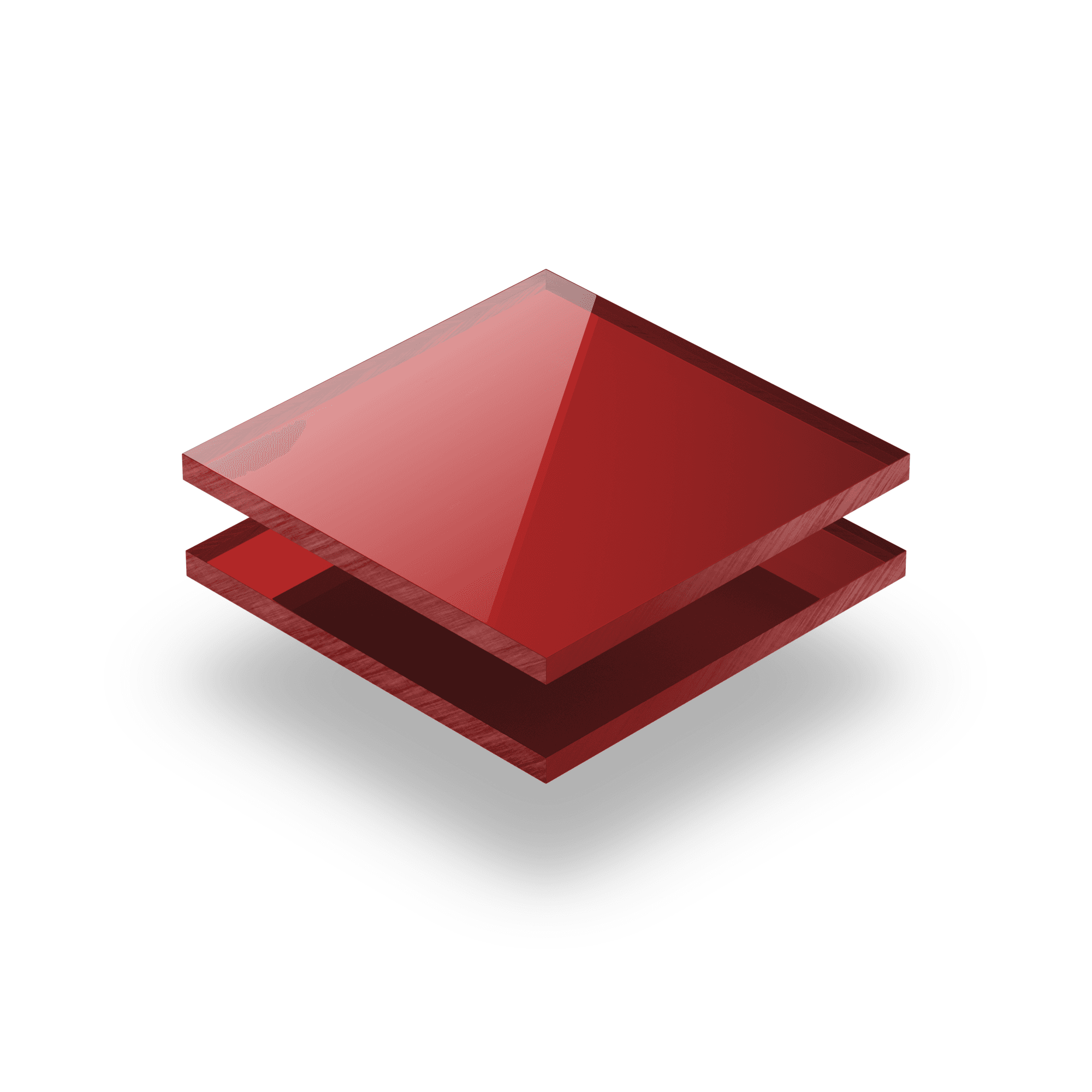 Acrylglasplatten 3 mm spiegel rot