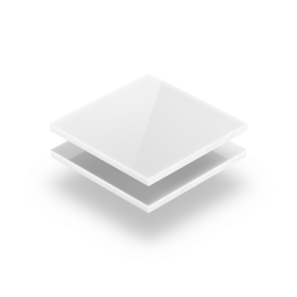 Polycarbonat Platte Zuschnitt Milchglas weiß opal 190 x 190 x 4 mm LD30% 